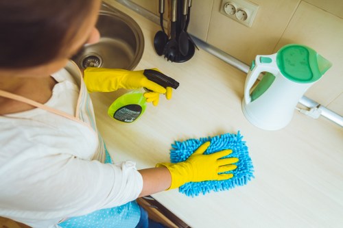 Local cleaner carrying out scheduled property cleaning in Sutton