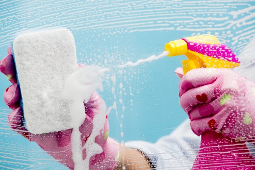 Upholstery cleaning process for a fabric sofa in Sutton